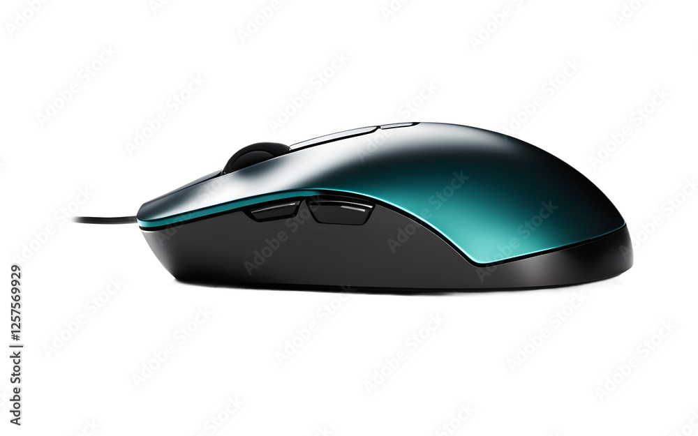 Aufkleber A wireless computer mouse with a smooth surface, isolated on a empty plain background