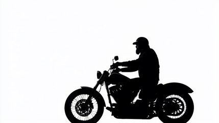 Fototapeta premium A silhouette of a man riding a motorcycle