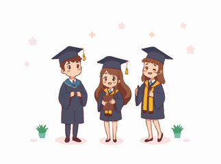 University Graduation Ceremony Illustration
