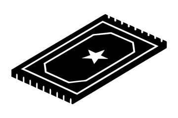 Minimalist Islamic Prayer Rug Icon with Geometric Arch Design, Islamic Prayer Rug Icon silhouette vector illustration 