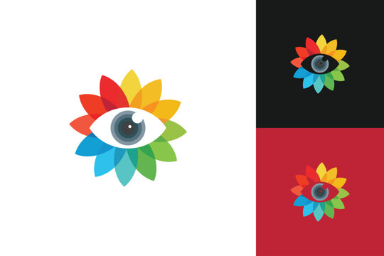 Colorful Eye  logo Design, Logo Design graphic Conception, logo icon template graphic art, vector illustration design.