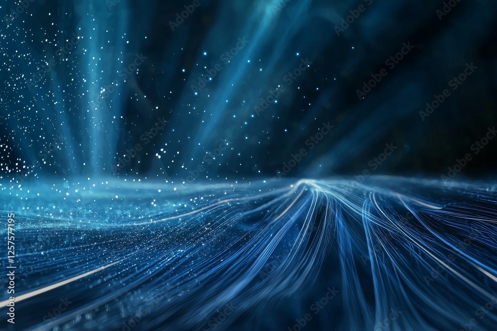 Poster blurred blue zoom perspective background with an abstract soft explosion effect and a centric motion