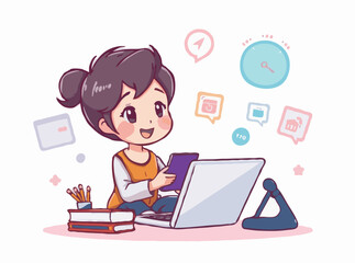 Digital Learning Technology Concept Art