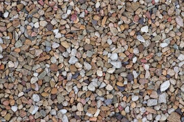 Various types of stones and pebbles for landscaping