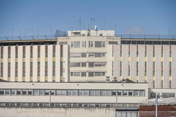 Mauer, Zellentrakt, Justizvollzugsanstalt, Asperger Stra&szlig;e, Stammheim, Stuttgart, Baden-W&uuml;rttemberg, Deutschland