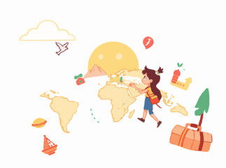 Fototapeta premium Discover new horizons with travel map vectors