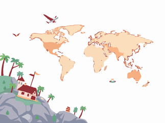 Fototapeta premium Discover new horizons with travel map vectors