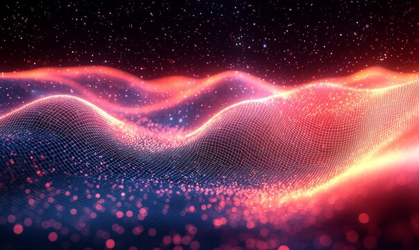 Un fondo abstracto que combina elementos de ciencia y tecnolog&iacute;a, caracterizado por una red o patrones de l&iacute;neas