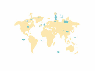 Obraz premium Travel Beyond Borders: Global Adventure Map Vector