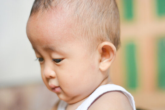 January 14 2025, Cute Asian baby boy, Wonosobo, Indonesia