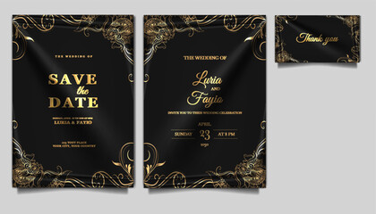 luxury elegant wedding invitation card set