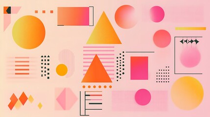 Fototapeta premium Abstract Geometric Shapes in Warm Color Palette