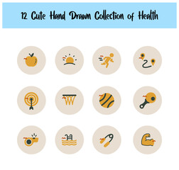 Set health illustration design template.