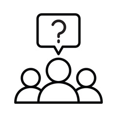 Obraz premium customer question icon line vector design in trendy style