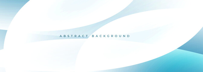 White and blue abstract modern wide background with circle shapes. Vector illustration