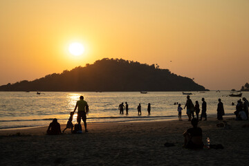 Colorful Sunset at Palolem Beach, Goa, India