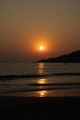 Fototapeta premium Colorful Sunset at Palolem Beach, Goa, India