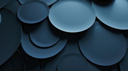 Photo of Blue Background with Minimalistic Circles and Triangles for Design, Featuring White Space in the Center for Text. Ideal for Banner Templates and Digital Projects. Minimalist Wallpaper.
