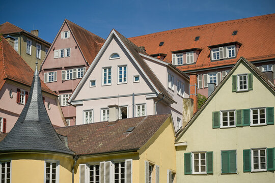 Altbauten, Neckarfront, Altstadt, T&uuml;bingen, Baden-W&uuml;rttemberg, Deutschland