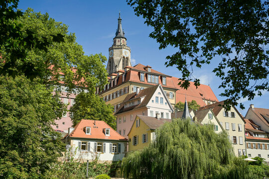 Altstadt, Stiftskirche St. Georg, T&uuml;bingen, Baden-W&uuml;rttemberg, Deutschland