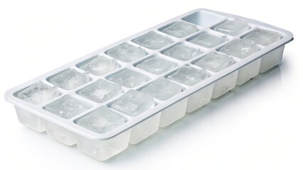 Ice Cube Tray on White Background