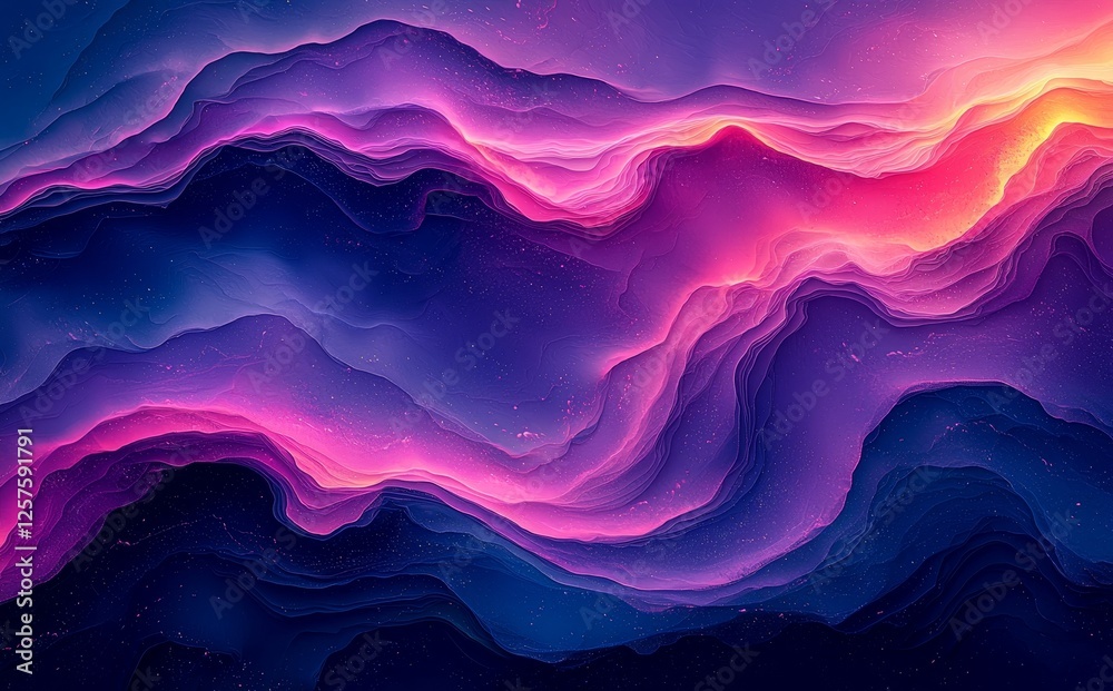 Poster a lively background with wave patterns in a gradient color scheme