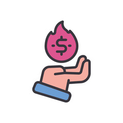 hot deal filled color icon. vector icon for your website, mobile, presentation, and logo design.