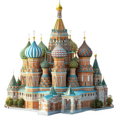 Saint Basils Cathedral isolated on transparent background, PNG