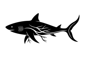 Shark Vector Illustration  Silhouette, SVG, PNG, EPS, and AI Files for T-Shirts and Prints