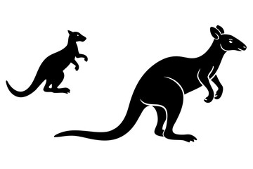 Kangaroo and Otter Vector Illustration - Silhouette, SVG, PNG, EPS, and AI Files for T-Shirts and Prints
