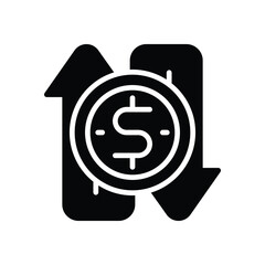 money flow solid icon. vector icon for your website, mobile, presentation, and logo design.