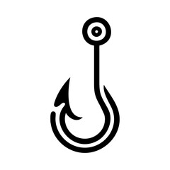 Fishing hook logo vector icon illustration design