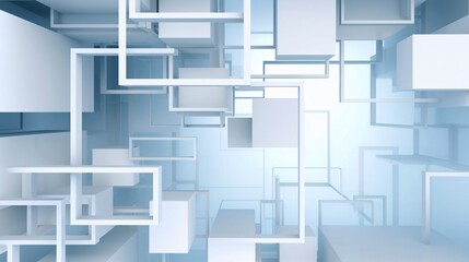 白い立方体が並ぶ抽象的な3D背景