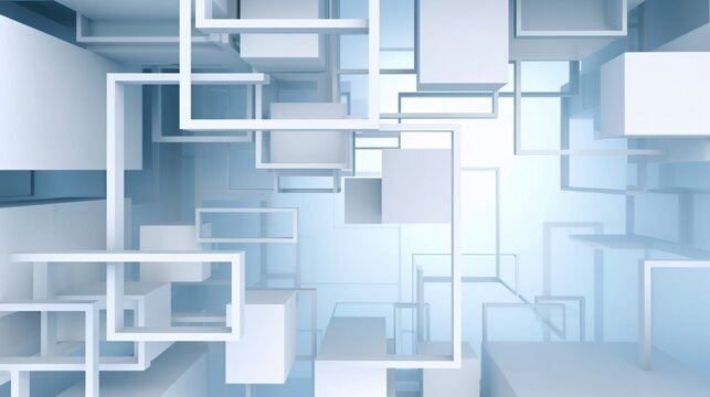 白い立方体が並ぶ抽象的な3D背景