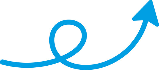 Blue curved arrow