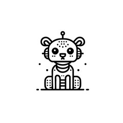 Futuristic animal robot vector illustration with a sleek and modern design. Perfect for sci-fi projects, branding, merchandise, and digital art.