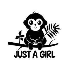 gorilla with a friendly expression, sitting playfully on a branch