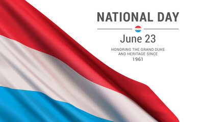 National Day. June 23. Vector banner design template with flag of Luxembourg.