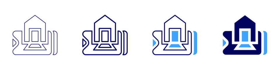 Home automation troubleshooting icon in 4 different styles. Thin Line, Line, Bold Line, Duotone. Duotone style. Editable stroke