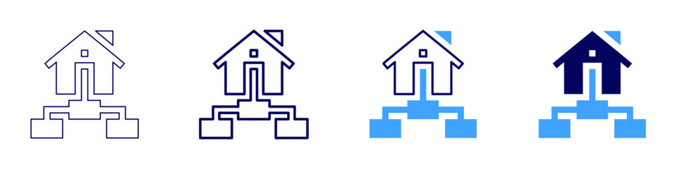Home energy automation icon in 4 different styles. Thin Line, Line, Bold Line, Duotone. Duotone style. Editable stroke