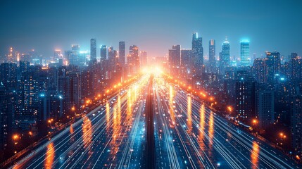 A futuristic blue neon data visualization banner on a white background illustrates a cryptocurrency trading landscape in blue neon