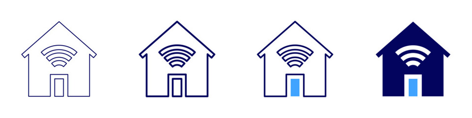 Home security sensors icon in 4 different styles. Thin Line, Line, Bold Line, Duotone. Duotone style. Editable stroke