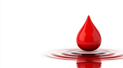 Fototapeta premium A red drop of blood on a white background