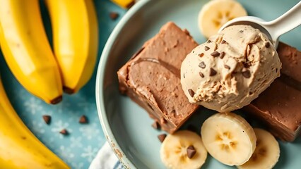 Homemade Chocolate Banana Ice Cream – Creamy Frozen Dessert with Organic Fruit Flavor