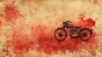 Obraz premium Antique red parchment paper background with grunge texture, watercolor-painted red background with vintage splash, ideal for nostalgic or historical design projects.