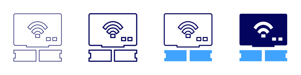 Smart home energy monitoring icon in 4 different styles. Thin Line, Line, Bold Line, Duotone. Duotone style. Editable stroke