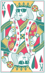 Tropical Court Playing Cards - King Card Turquoise
