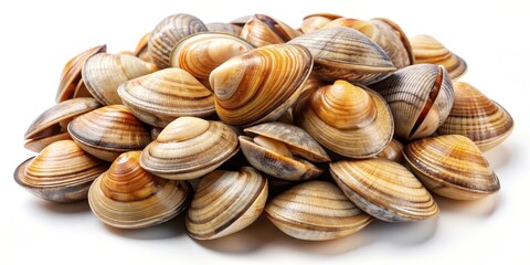 Pile of Clams on White Background