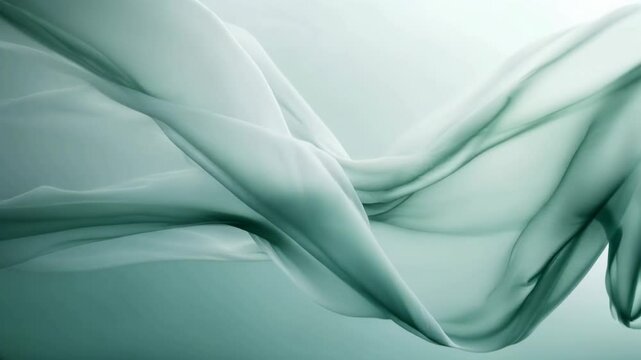 Graceful green silks dance in airy elegance: a ballet of light and fabric