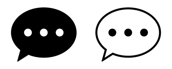 Comment icon, speech bubble icon. Chat icon.